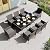 RTDTD 10 Pieces Patio Dining Set Outdoor Rattan Furniture Dinning Set with 2 Square Glass Tabletops 8 Chairs with Grey Cushions for Patio, Backyard Outdoor Kitchen Lawn & Garden