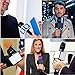 Facmogu 4PCS Microphone Flag Station, Cube Shaped Mic Flags Interview Mic Flag Station with Foam, Custom Microphone Flag Microphone Accessories for Interview KTV Reporter Host Cosplay - White & Black