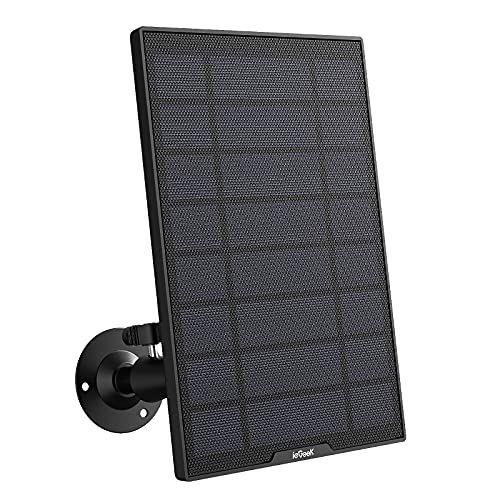 Solar Panel for Indoor/Outdoor Battery Powered Security Camera, Solar Panel Power Supply for ieGeek Wireless Security Camera, 5V 1A Micro USB Port, Adjustable Mounting Bracket