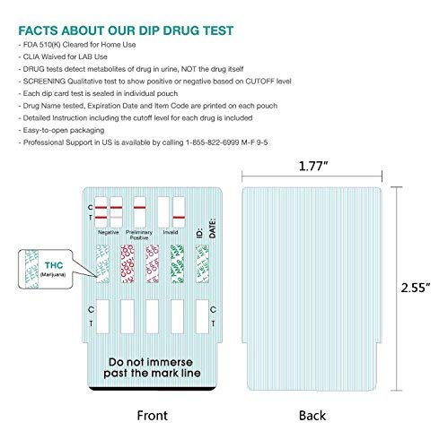 Easy@Home 5 Panel Instant Drug Test Kits - Testing Marijuana (Thc), Coc, Opi 2000, Amp, Met/Mamp- Urine Dip Drug Testing -#Edoap-254 5 Pack #TOP5