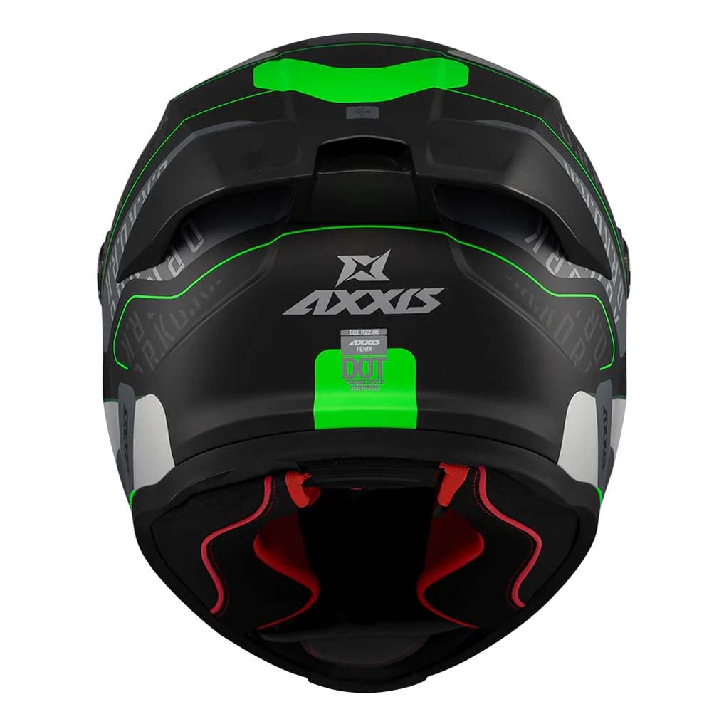 Casco AXXIS Fenix ORK Verde Mate - Casco de Moto Integral Unisex Hombre y Mujer - Homologado ECE 22.06