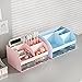 COMFYROOM Desk Organizer with 6 Compartments and 2 Drawers, Plastic Makeup Organizer, Pen Holder for Desktop Storage, Desk Organization for School, Home, Office Supplies (Pink)