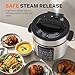 Simple Deluxe Electric Pressure Cooker, Non-Stick 12-in-1 & 6QT Stainless Steel Multi Cooker for Slow Cook, Meat Stew, Cake, Porridge, Multigrain, Dishwasher Safe, Silver