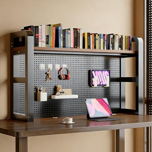 Bureau de télétravail à la maison avec bibliothèque et étagère modulable