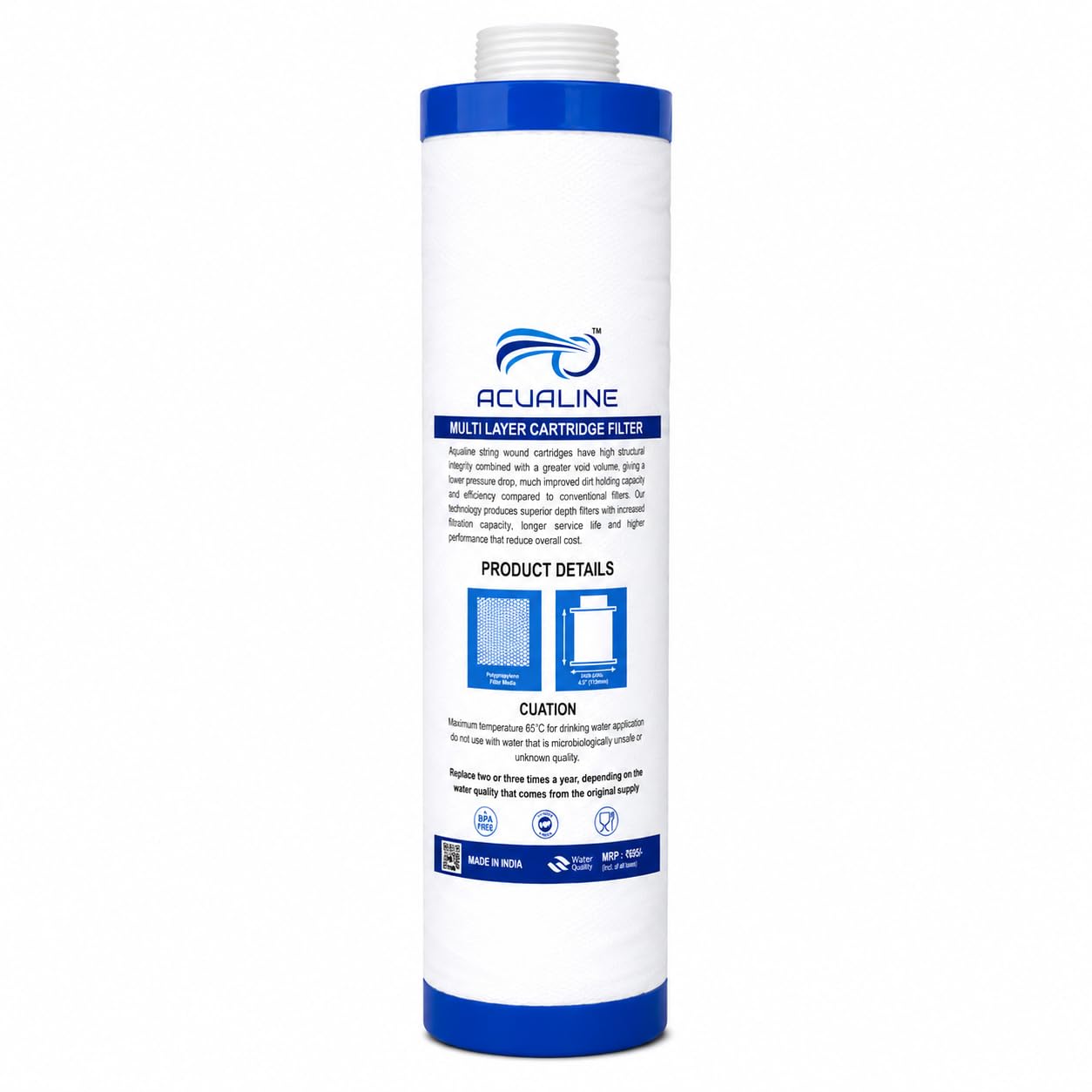 ACUALINE MLT Pre Filter Cartridge, 9 inch Candle Filter, RO Water Purifier Candle, Sediment Filter Compatible with Aquaguard Pre Filter Cartridge, Livpure RO Pre Filter, LG Water and Others (Pack 1)-picture-20