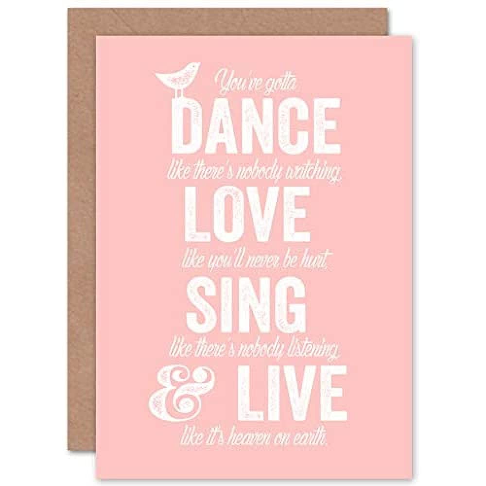 Fine Art Prints Dance Love Sing Live Blush Greetings Card