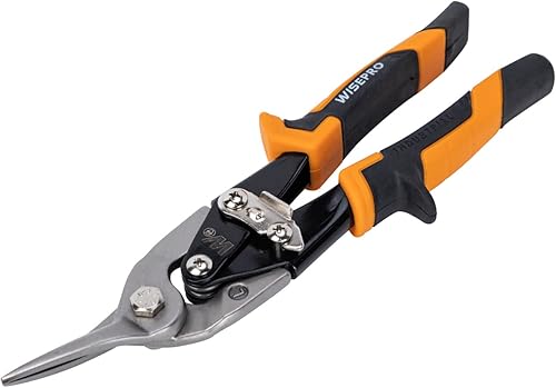 WISEPRO Tijeras de aviación de 10 pulgadas y 12 pulgadas (rectasizquierdasderechas), cortador de metal de acción compuesta, tijeras de corte de lata