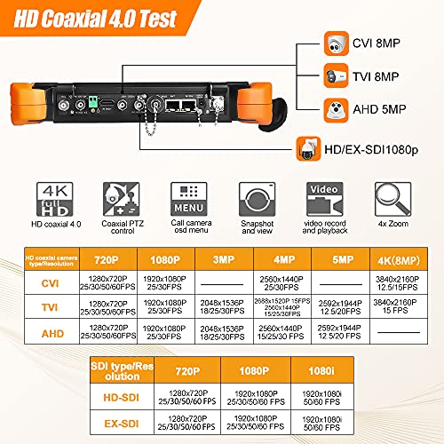 Wsdcam 8 Inch All In One Retina Display Ip Camera Tester Security Cctv Tester Monitor With Sdi/Tvi/Ahd/Cvi/Multimeter/Tdr/Opm/Vfl/Poe/4K H.265 (X9-Movtsadh) #TOP5