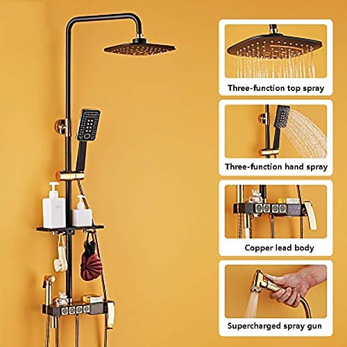 Shower System, Column Shower Bath Intelligent Digital Display Shower Set, LCD Screen Modern Design Shower Set Wall Mount miniatura 2