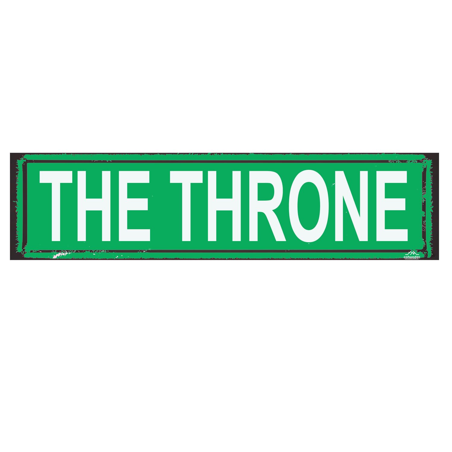 The Throne Sign Funny Bathroom Restroom Toilet El Bano Rustic Man Cave Vintage Novelty Street Farm House Garage Wall Decor Metal Sign Green 4x16 Inch