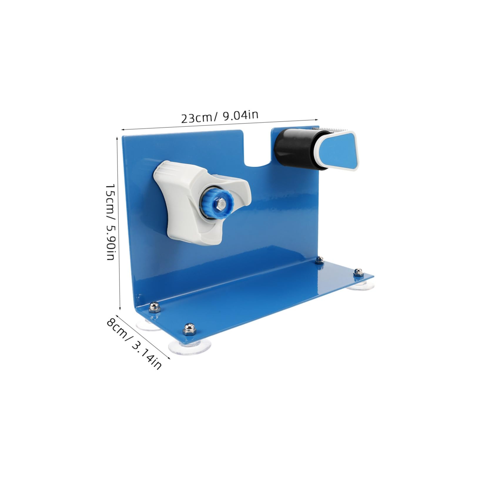 Klebebandabroller mit Saugnapf Eisen Blau für Schreibtisch und Zuhause für Bänder bis 5cm Präziser Schnitt Sichere Montage