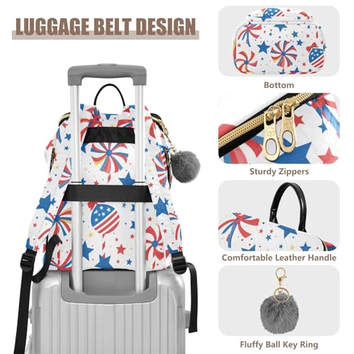 KLL Toy Windmill 4th Of July Independence Backpack for Women Stylish Multipurpose Ladies Travel Backpack for Yoga Sports Travel4