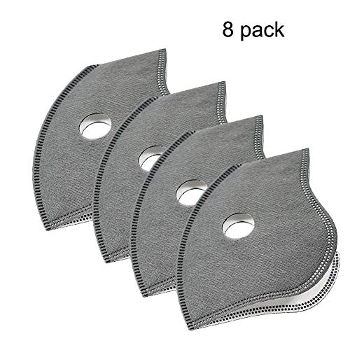 SMYH 8pcs Activated Carbon Filter Face Air Filter of Biking Face Mask