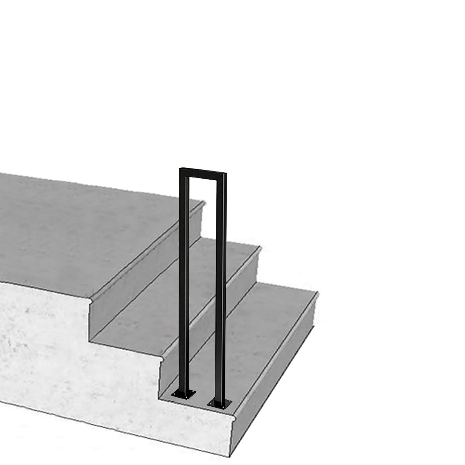 GLDYTVF Vintage Stair Railing Handrail, Hand Rails for Outside Steps, Transitional Handrail Picket for Concrete and Wooden Steps, Outdoor Steps Stair Handrails for Garden(Size:65cm(2.1ft))