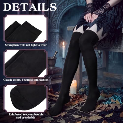 Image of Geyoga Arm Warmers Leg Warmers Striped Thigh High Socks Fingerless Gloves Stockings Christmas Halloween