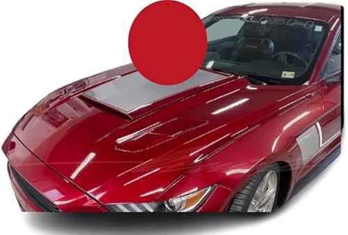 Calcomanía de rayas para capó, compatible con Ford Mustang 2015-2019 Roush GT Shelby Racing Style Modificado Exterior Stripe Decal (rojo)