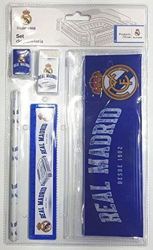Real Madrid Export.CM 097257 Juego de papelería (5 Piezas), Color Azul