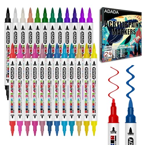 ADADA 24 Colors Acrylic Paint Markers