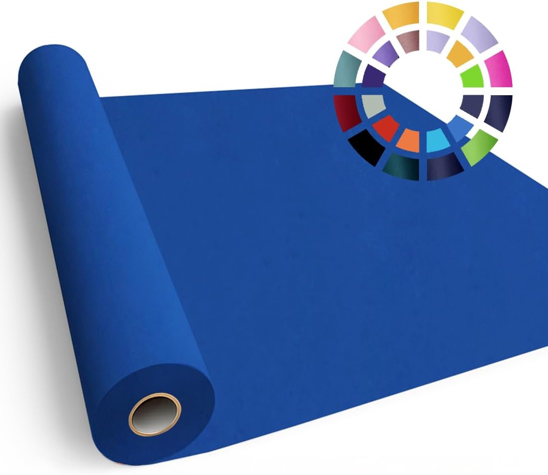 SMART&CASUAL 36" x 2,520" (210') Blue Kraft Craft Paper Roll for Gift Wrapping Bulletin Board Bouquet Flower Kids Art Packing Parcel Table Covering 80GSM 55LB (Blue, 36" x 210')