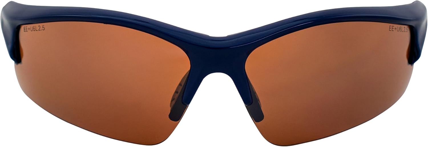 Epoch Eyewear Golf Sport Sunglasses 2 Pair Black w/Amber Lens & Blue w/Amber Lens