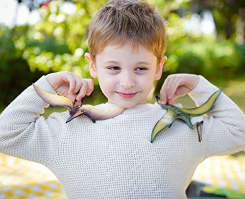 Gemini & Genius 3Pcs Pterodactyl Action Figures Realistic Flying Dinosaur Pteranodon Dino Toys Pterosaur Model Toys Cake Toppers Set For Kid #TOP1