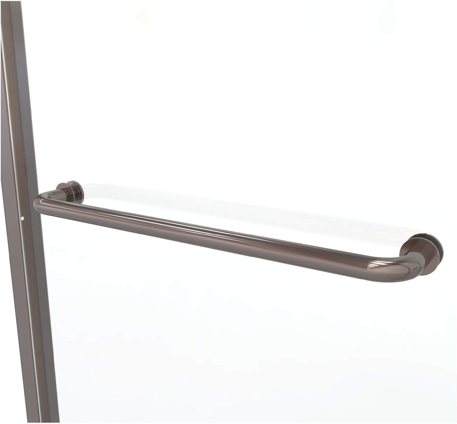 Basco Infinity Semi-Frameless Sliding Shower Door, Fits 44- 47 inch opening, Clear Glass, Brushed Nickel Finish