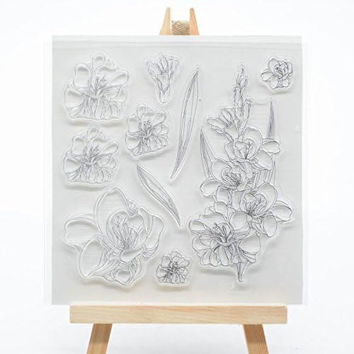WooYangFun Joyful Home 4pcs/set Flower Rubber Clear Stamp for Card Making Decoration and Scrapbooking