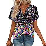 Womens Blouses Spring Tops V Neck Short Sleeve Shirts Dressy Casual Summer Blouse Vacation Fashion Clothing 2026