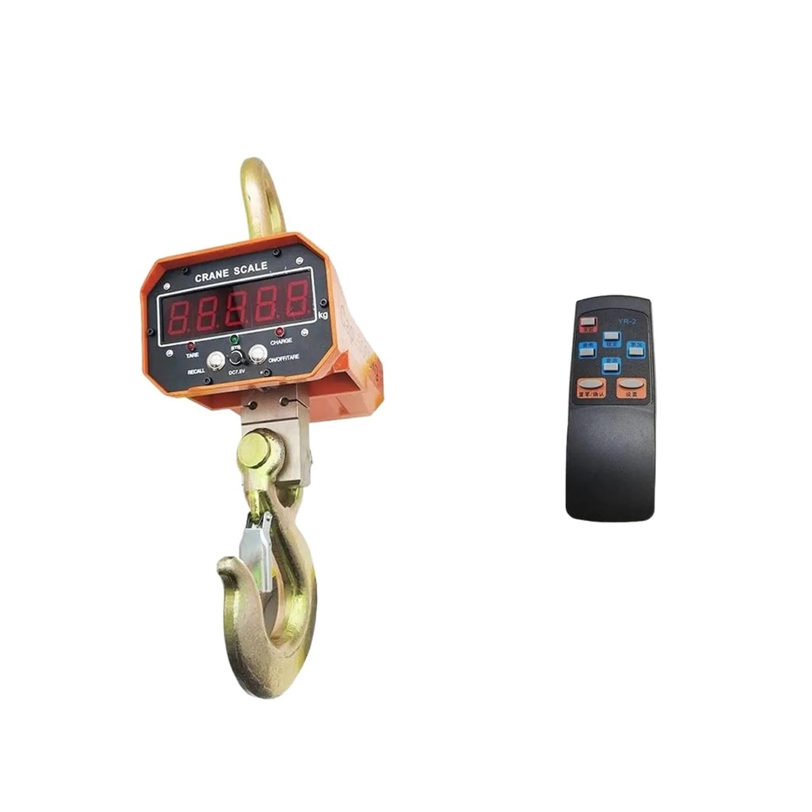 Bilancia a gancio, 5T/5000kg OCS Di Sollevamento Digitale Display Rosso O Verde Guscio In Alluminio Telecomando Senza Fili Bilancia Pesapersone Industriale(Red word)
