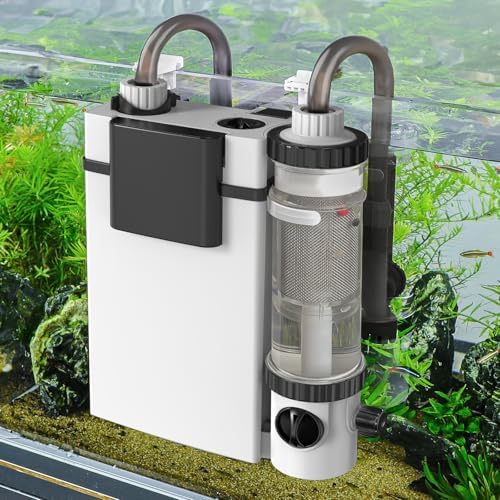 hygger Quiet Hang On Back Aquarium Filter 15-40 Gallon Small Fish Tank Canister Filter with Surface Skimmer Spray Bar 3 Floss Pads Bio Filter Media Adjustable Flow, Easy Water Change 159 GPH