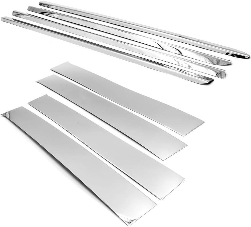 Quality Accessories Stainless Steel Window Molding Trims+Pillar Trims Compatible with Dodge RAM
