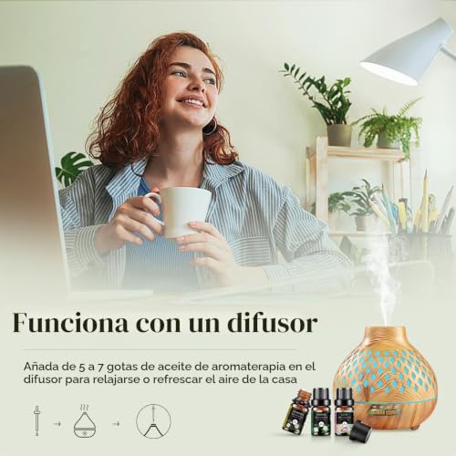 Miniatura 4 de Aeshory Floral Aceites Esenciales Para Humidificador 14 X 5ml, Set De Aceites Esenciales Aromaterapia Para Humidificador Difusor, Diy, Masajes - Rosa, Lavanda, Jazmín, Té Blanco, Manzanilla, Fresia
