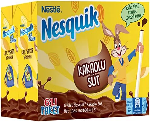 Nesquik Kakaolu Süt 6'lı Paket (6 x 180 ml) — Amazon ürün görseli