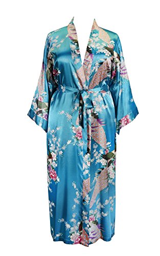 Image of Applesauce - 808V - Plus Size Women's Kimono Long Robe - Vintage Floral (One-Size fits most US 1X 2X 3X)