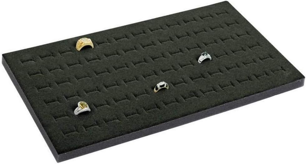 72 Slot Black Jewelry Travel Ring Inserts Display Pads Black Foam (14.25” x 7.6” x .5”) for Jewelry Display, Retail, Showcase, Countertop, Storage, Organization