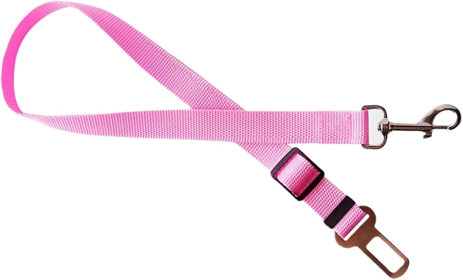 Pet Safety Car Harness Clip, Vehicle Seat Belt Buckle Attachment for Secure Dog Travel(Reflective Pink)