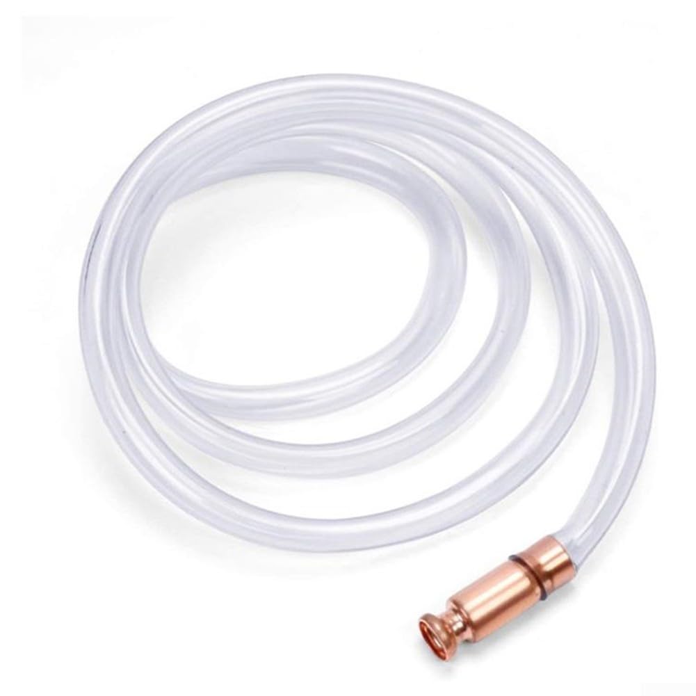 Tubo a sifone autoadescante da 2 m, in PVC e rame, pompa di trasferimento del carburante per benzina, diesel, acqua, birra, vino, sifone manuale per liquidi, per casa, giardino, garage