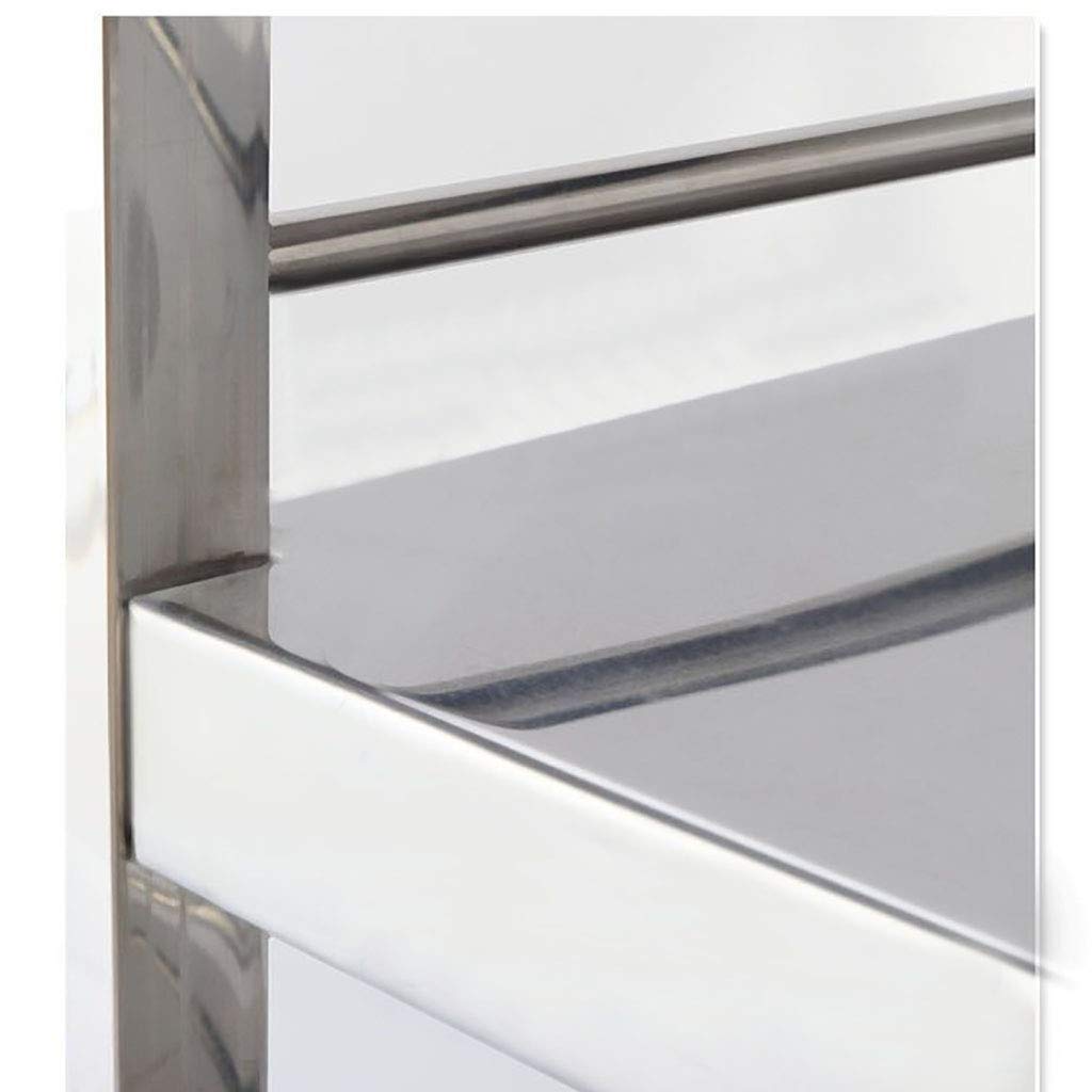 Carrello da tè in acciaio inox a 3 ripiani, elegante carrello da pranzo e servizio per casa, hotel, ristorante, resistente, per dessert e bevande, design moderno e versatile