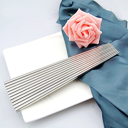 Liuna Korean Stainless Steel Chopsticks Household Restaurant Square Metal Chop Stick Gift Set 5 Pairs #TOP3