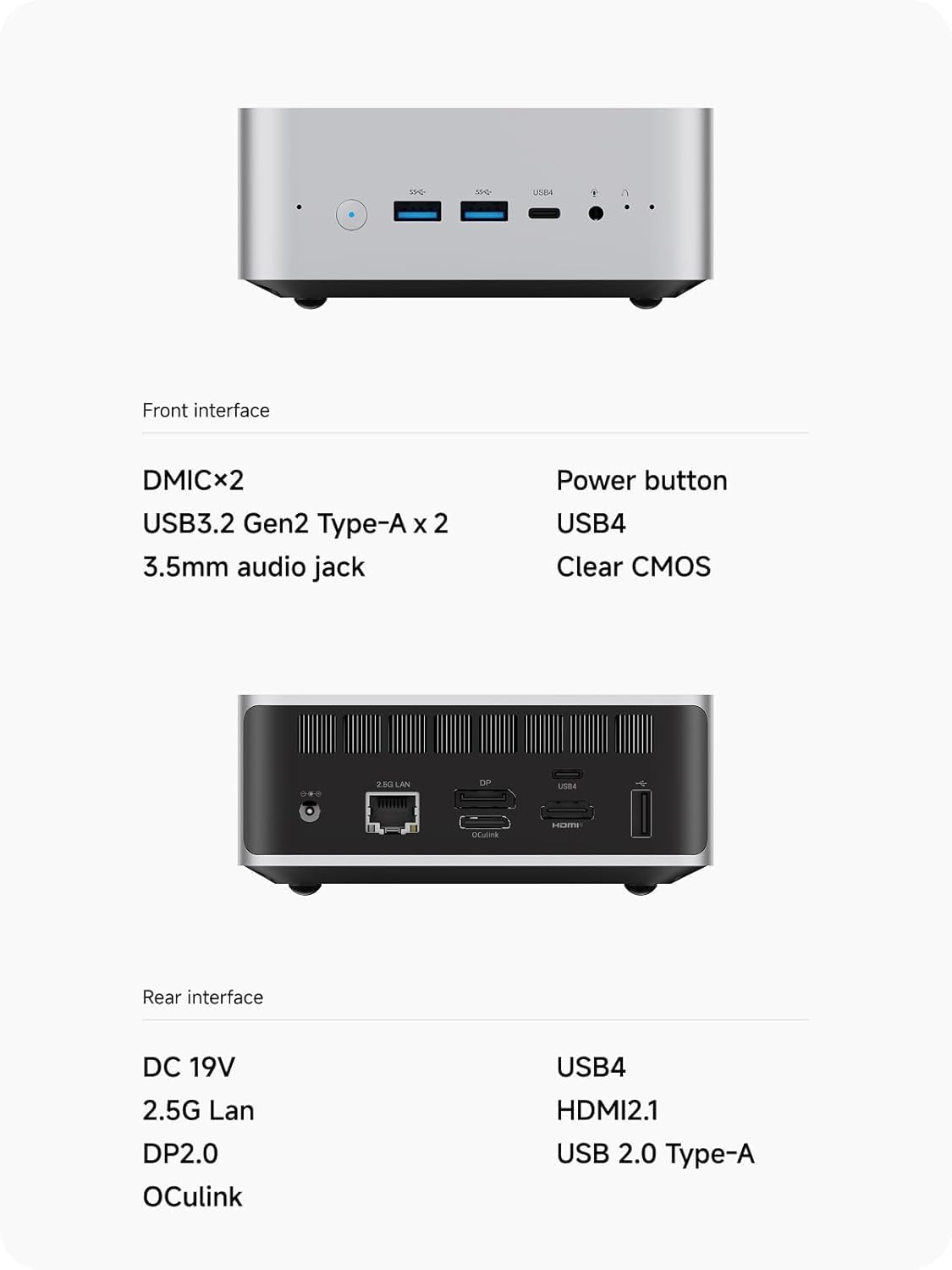 MINIS FORUM AI X1-255 Mini-PC, AMD Ryzen 7 255 (8C/16T, bis zu 4,9 GHz), 32 GB DDR5 RAM, 1 TB M.2 SSD, HDMI/DP/USB4 (4K@120 Hz), 2,5G LAN, Wi-Fi 7/BT5.4,Oculink Support