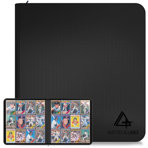 Premium TCG Card Binder For 480 Side Loading Pockets | Sports Trading Card Binder 12 Pocket Zipper Collectible Trading Magic MTG Baseball Football Ringless Storage Organizer Album.
