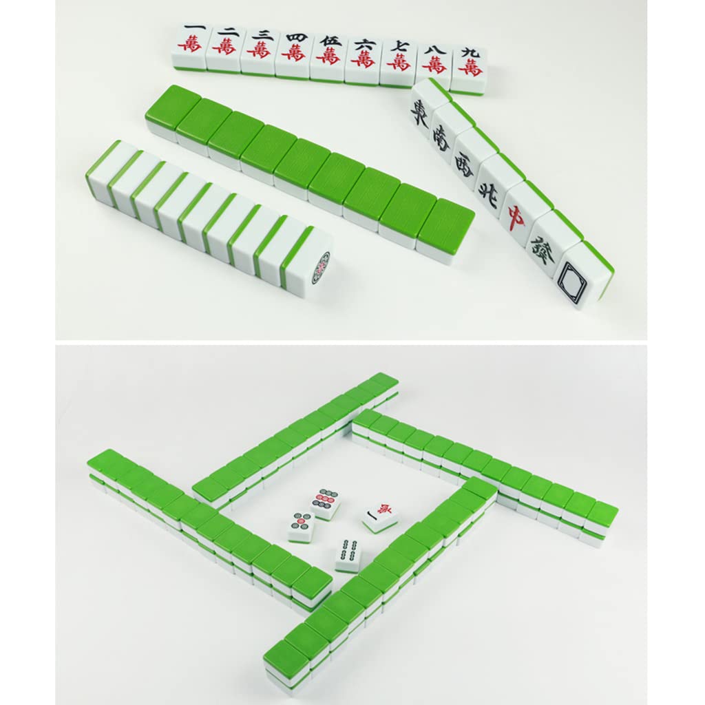 Chiński mahjong zestaw autentyczny chiński bez numerycznego kodu 0,8 cala wysokie płytki Mah-jong przenośny podróżny Majhong zestaw gier dla domu na imprezę rodzinną