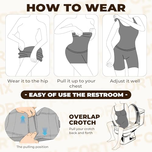 Image of fortix Strapless Shapewear Bodysuit for Women Tummy Control Full Body SIZE LARGE