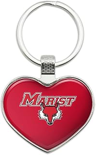 Marist College Red Fox Logo Keychain Heart Love Metal Key Chain Ring