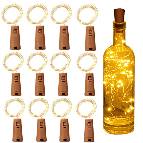 Yizhet Luces de Botella, 12 Piezas Luces para Botellas 2m Luz Botella 20 LED Corcho Guirnalda...