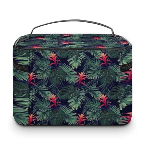 Bolsa feminina de couro para cosméticos, estojo de maquiagem com zíper, bolsa de mão, Multi 5, 9.8x7.5x5.9 in