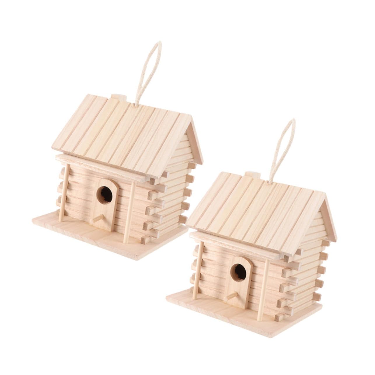 COLLBATH Nid d'Oiseau en Suspendu Maison pour Oiseaux Accessoire d'Extérieur Cabane à Oiseaux Nid pour Canari Perroquet Alouette 2 Pièces