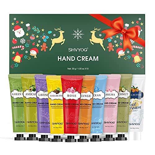 Crème Pour Les Mains Coffrets Cadeau Kit, Crème Hydratante Pour Les Mains Sèches, Coffrets idéals Pour Les Femmes, Cadeaux Pour Noël, Anniversaire, 10 X 30g Hydratant Pour Les Mains et Les Pieds Cover