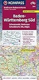  Baden-Württemberg Süd, Schwarzwald, Bodensee, Schwäbische Alb, Allgäu: Großraum-Radtourenkarte 1:125000, GPX-Daten zum Download (KOMPASS-Großraum-Radtourenkarte, Band 3711)