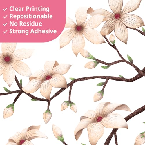 Vinilo decorativo flores cerezo blanco 2 piezas miniatura 6